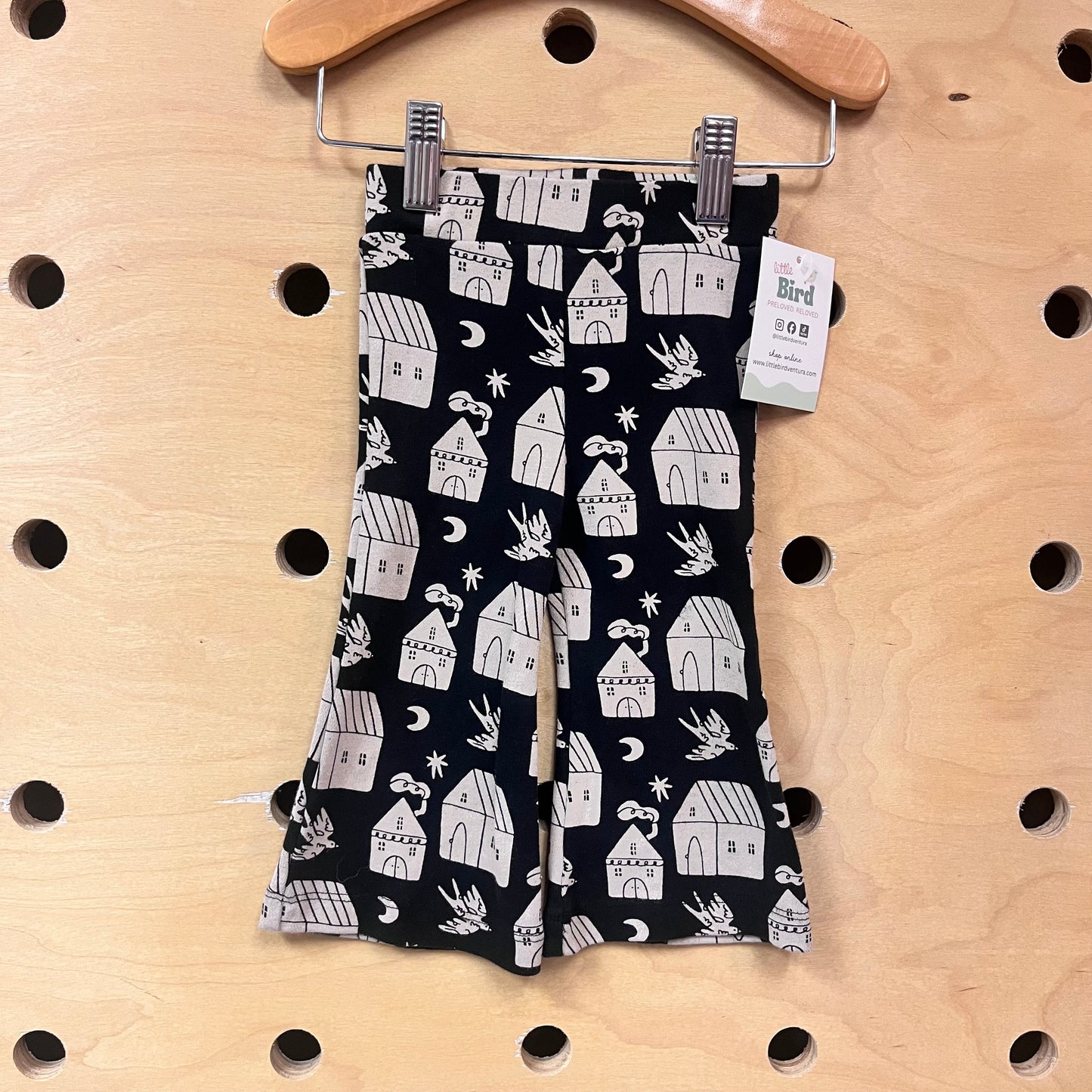 Black Houses Wide Leg Cotton Pants