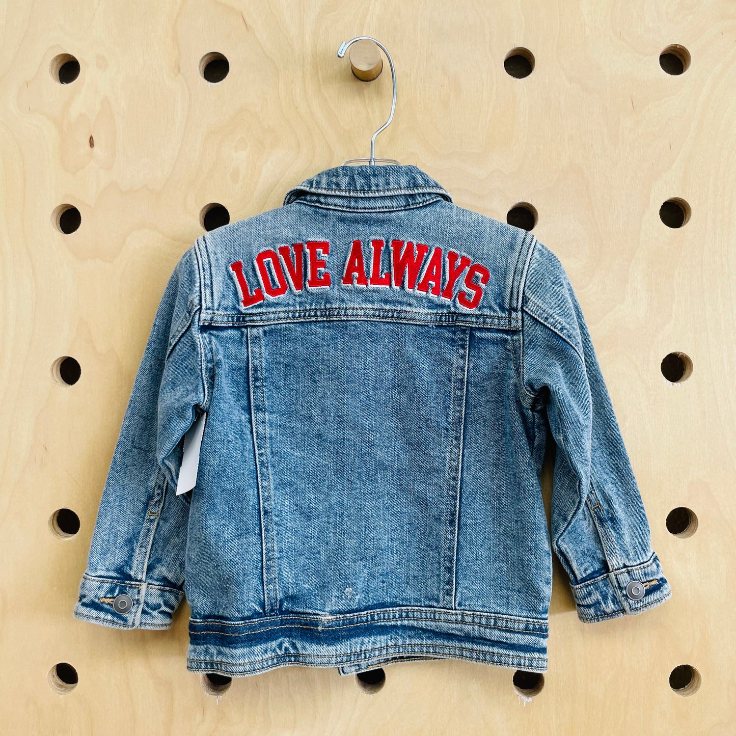 Love Always Embroidered Denim Jacket