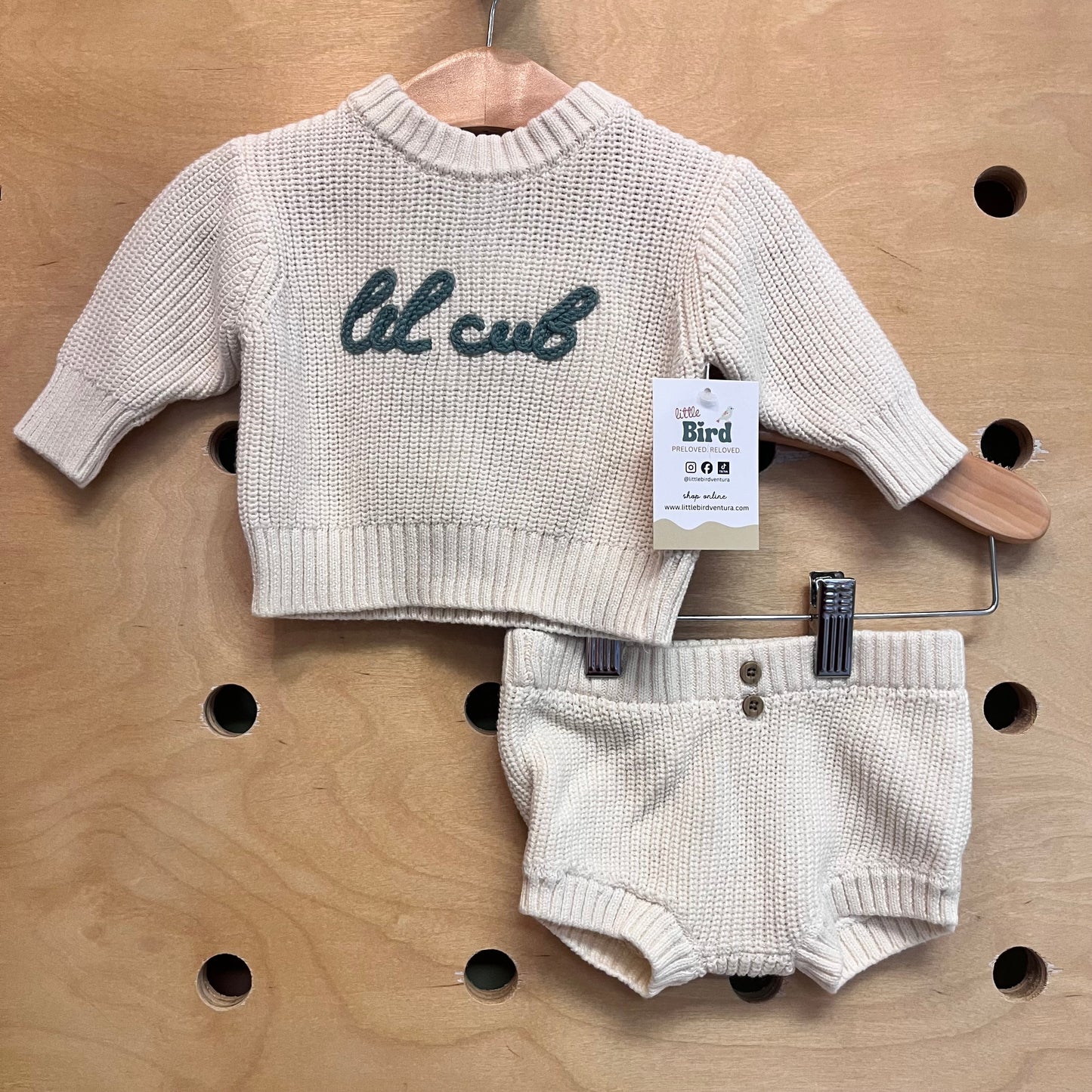 Cream Knit Lil Cub Outfit