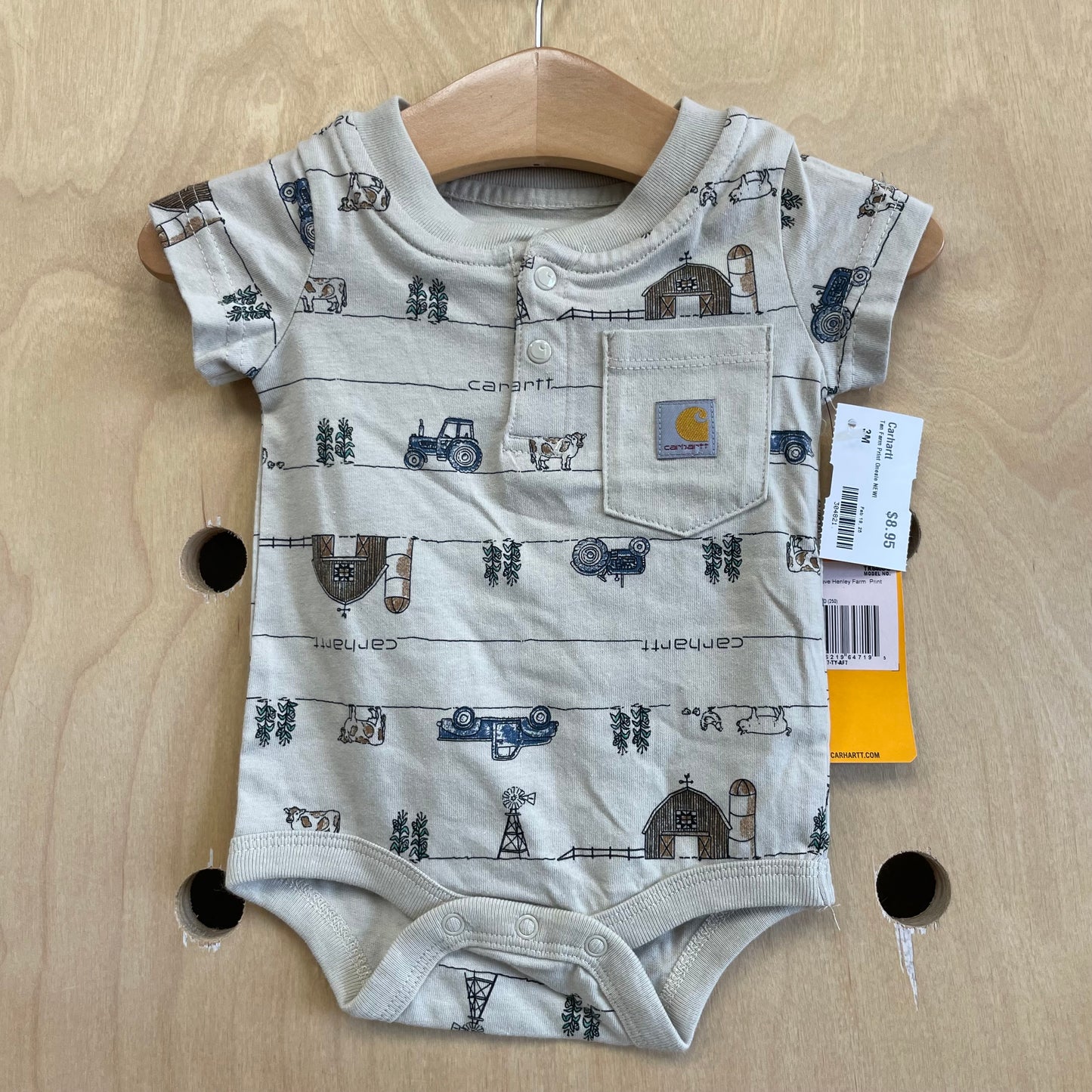 Tan Farm Print Bodysuit NEW!