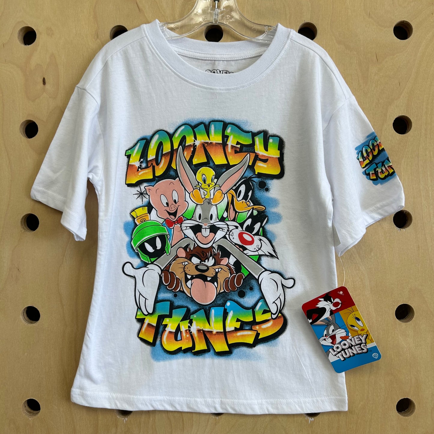 White Looney Tunes Grafitti Tee NEW!