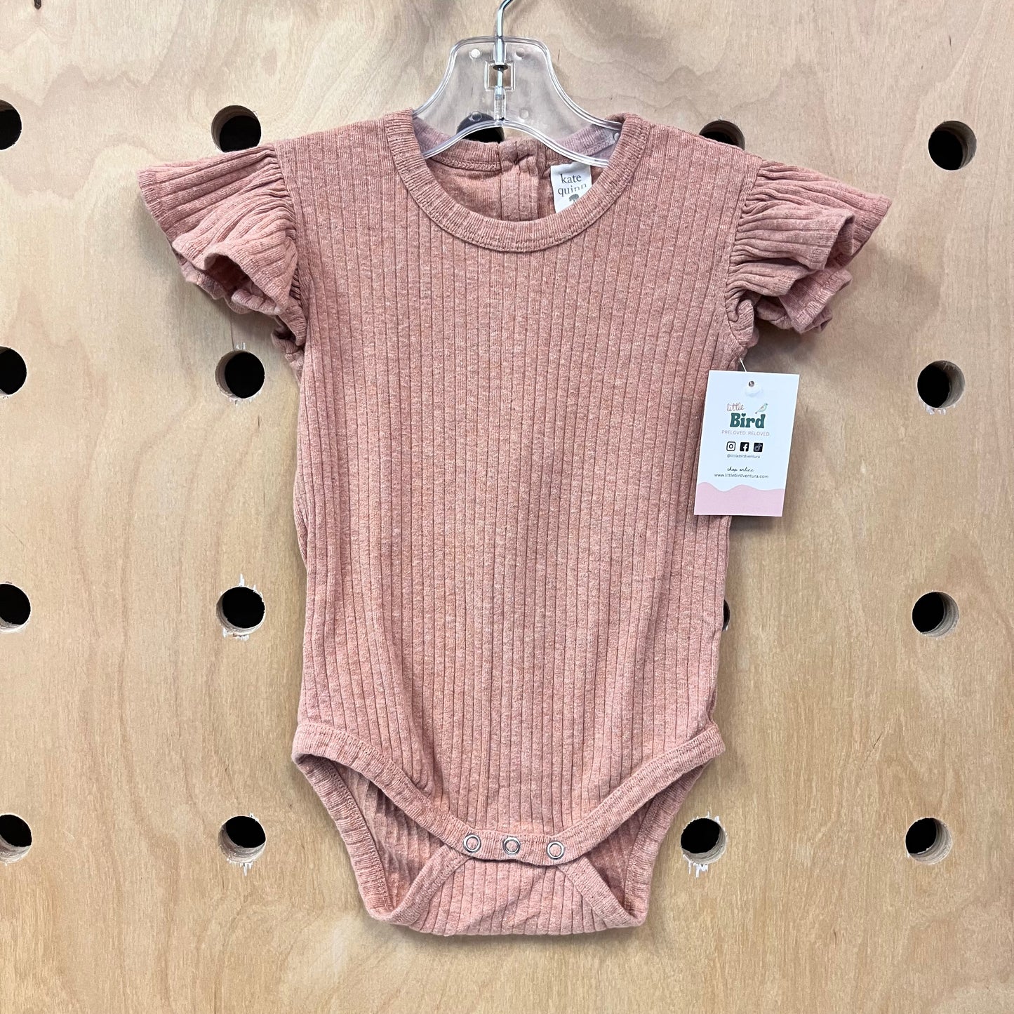 Organic Apricot Ribbed Bodysuit