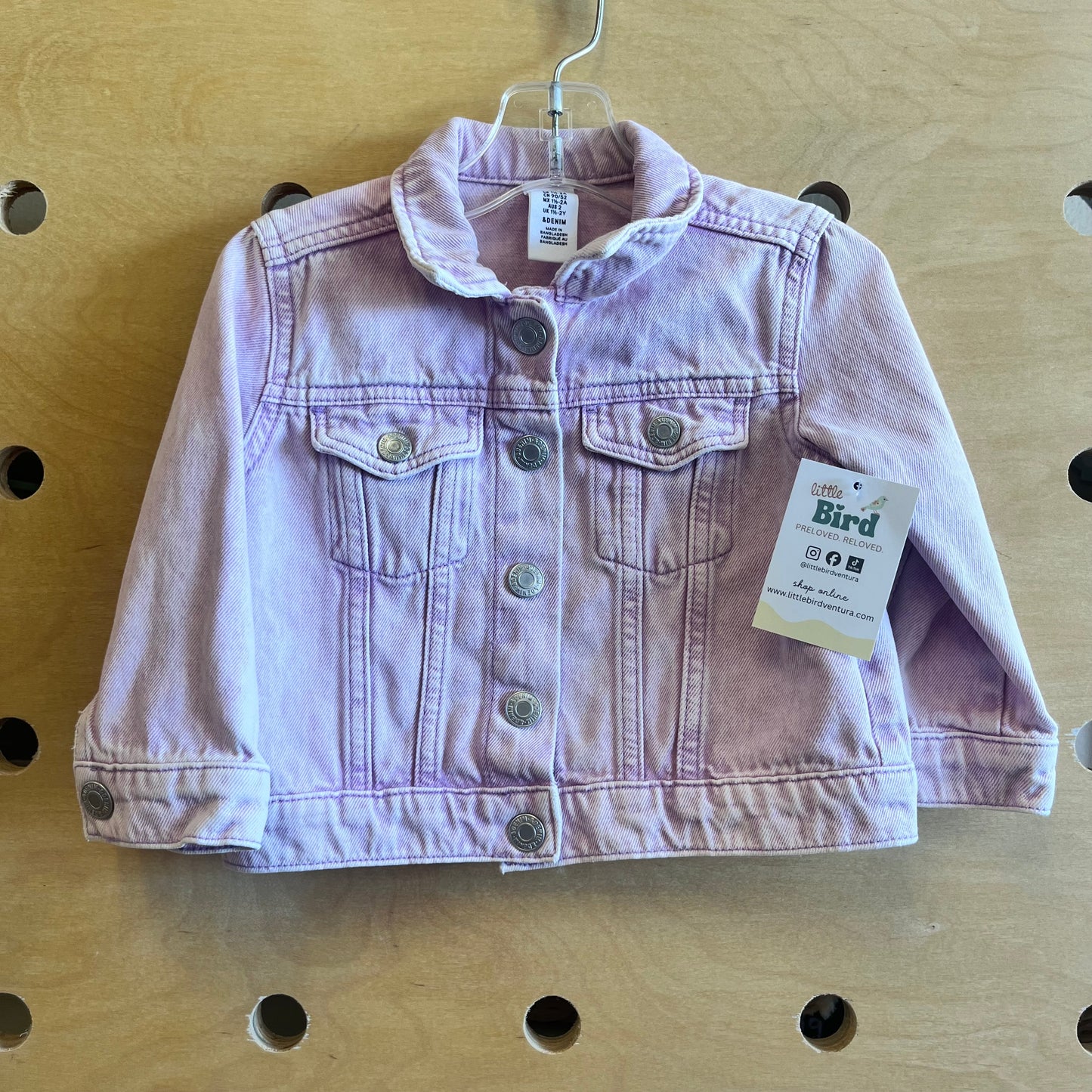Lavender Denim Snap Jacket