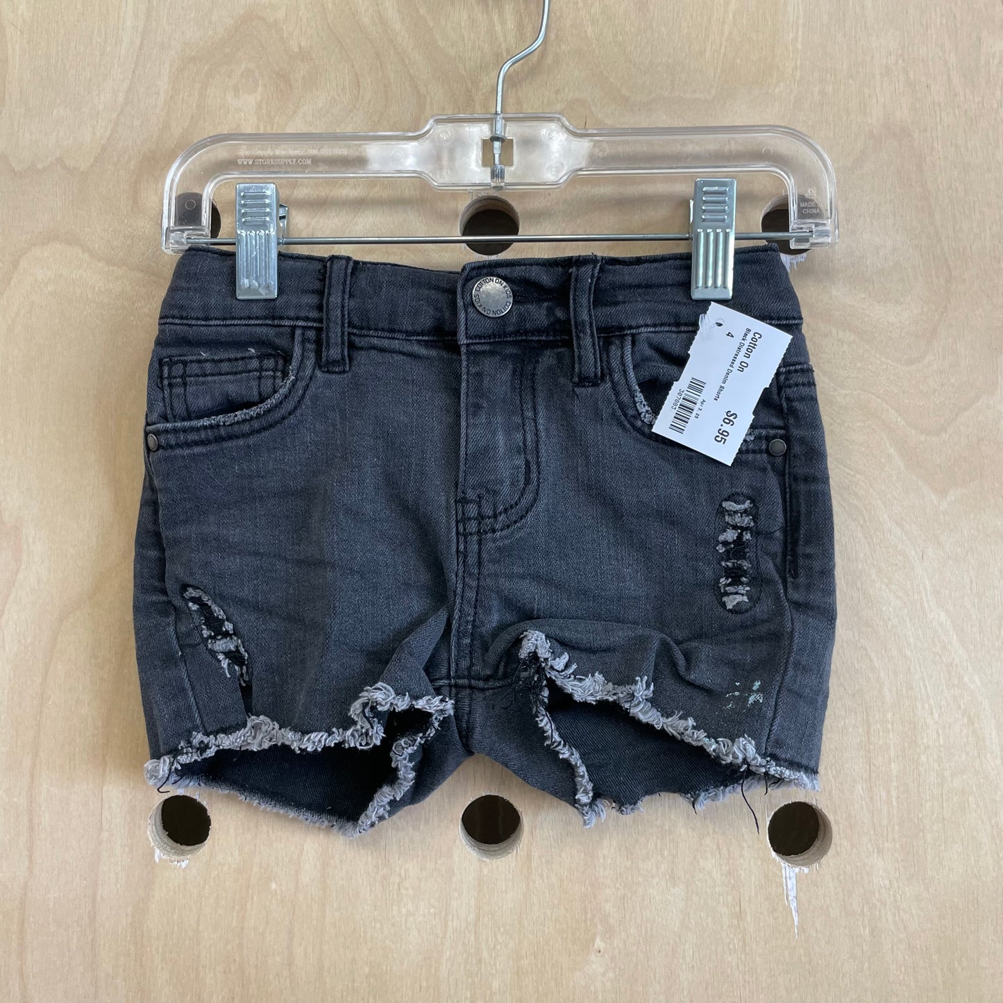 Black Distressed Denim Shorts