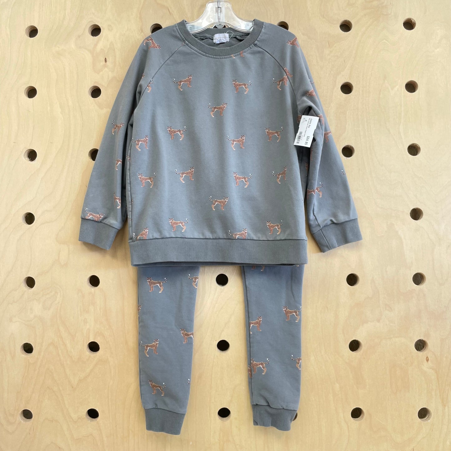 Blue Cheetah Fleece Oragnic Outfit