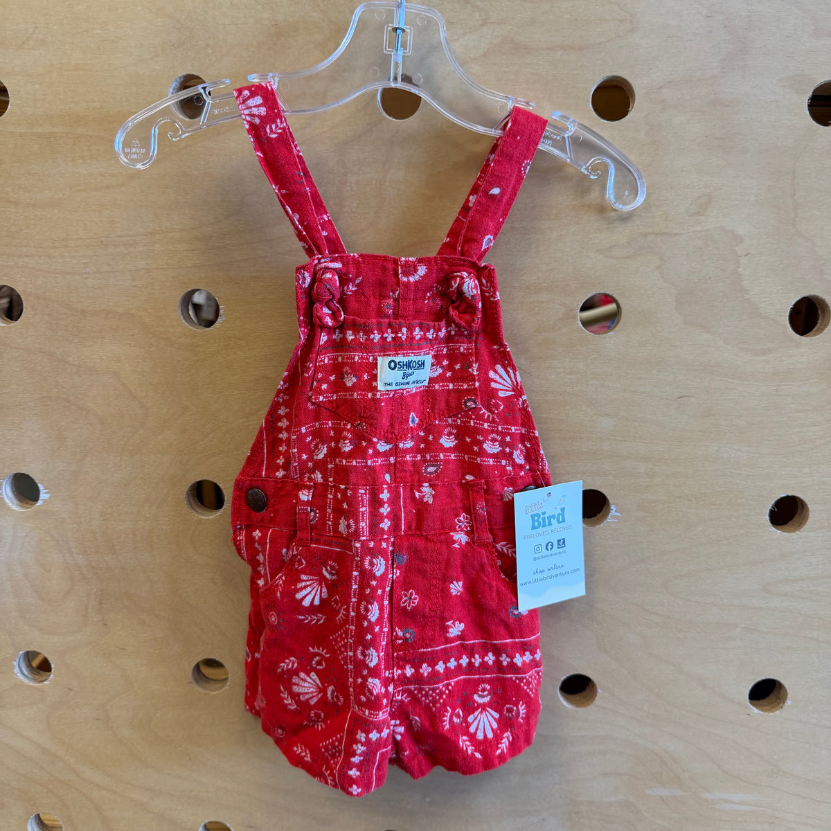 Red Bandana Print Shortalls