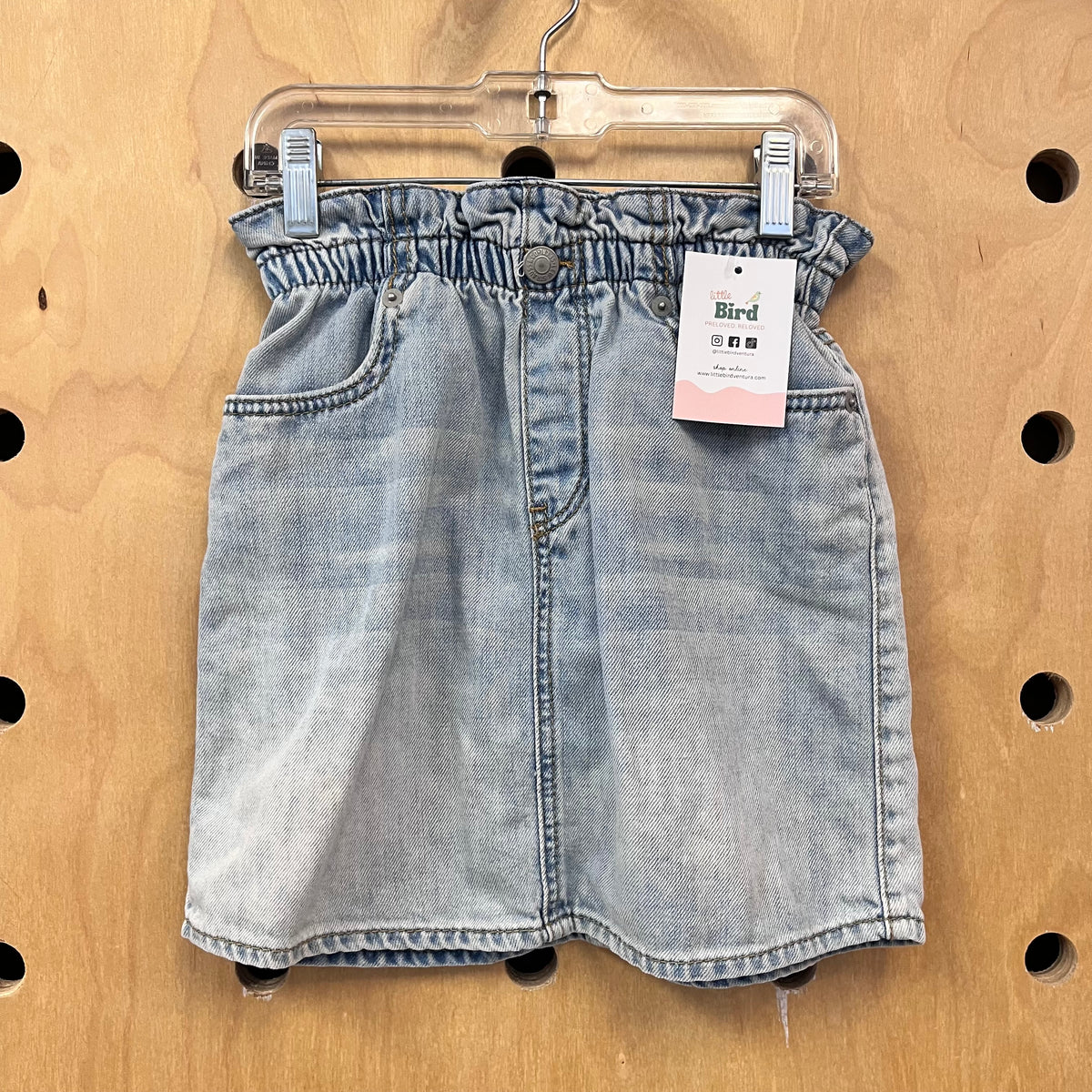 Paper Bag Waist Denim Skirt