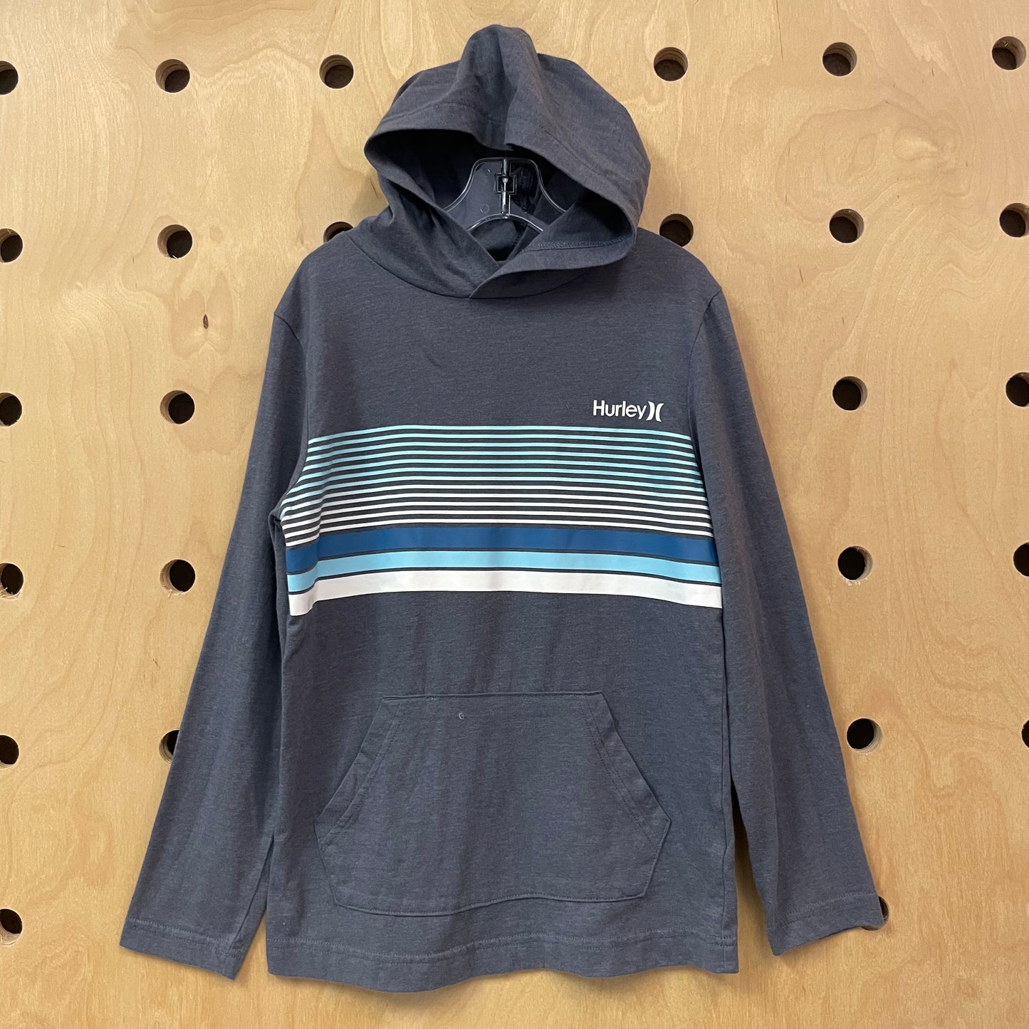 Grey Striped Hoodie Tee