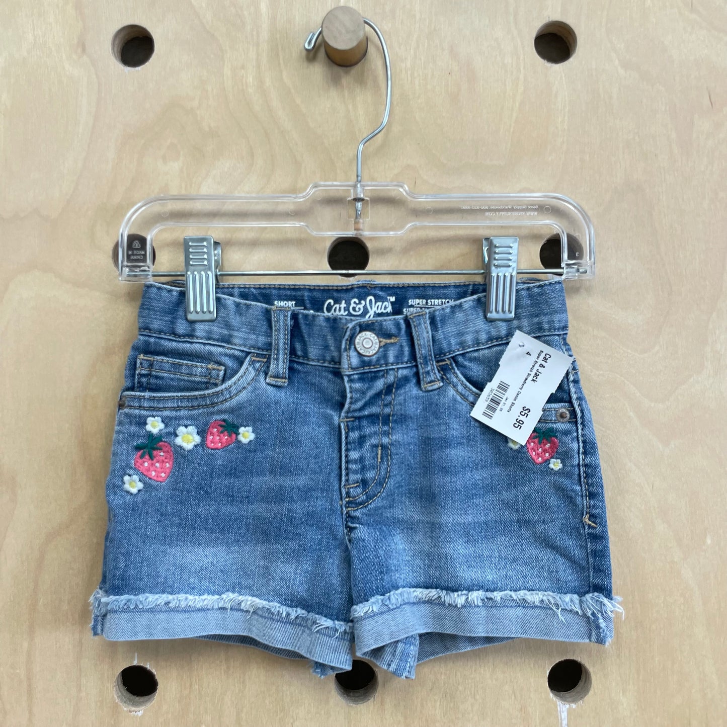 Super Stretch Strawberry Denim Shorts