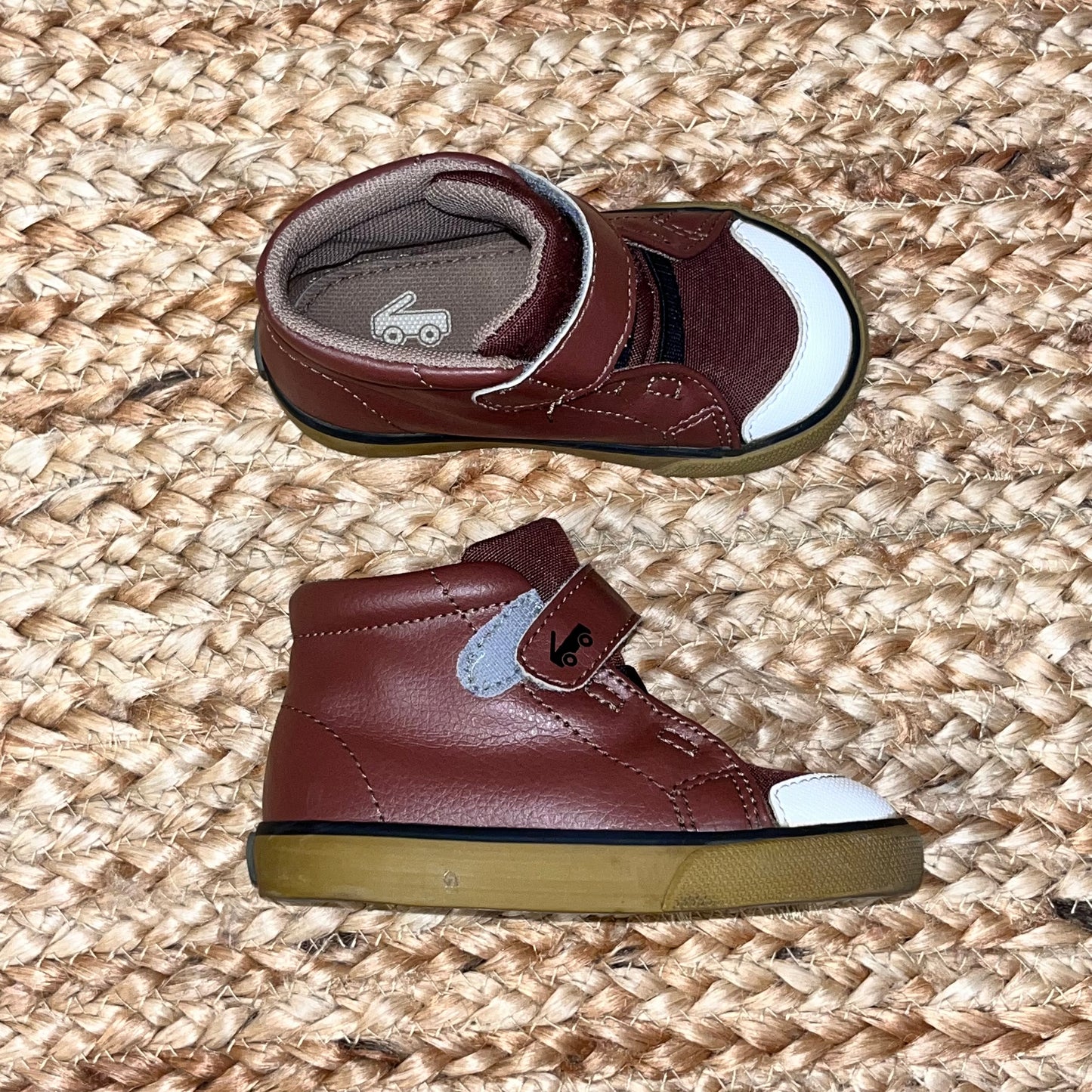 Chocolate Brown Velcro Hi Tops