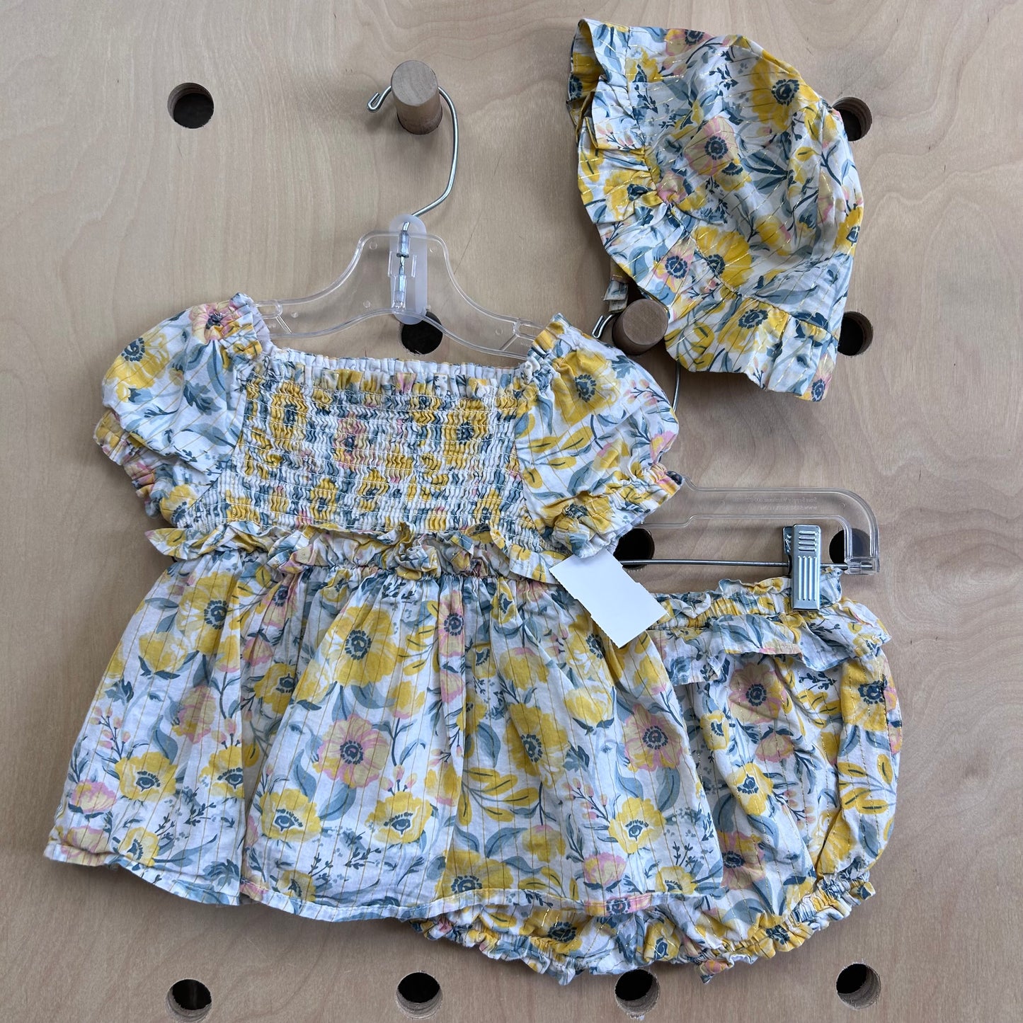 Yellow 3pc. Floral Outfit