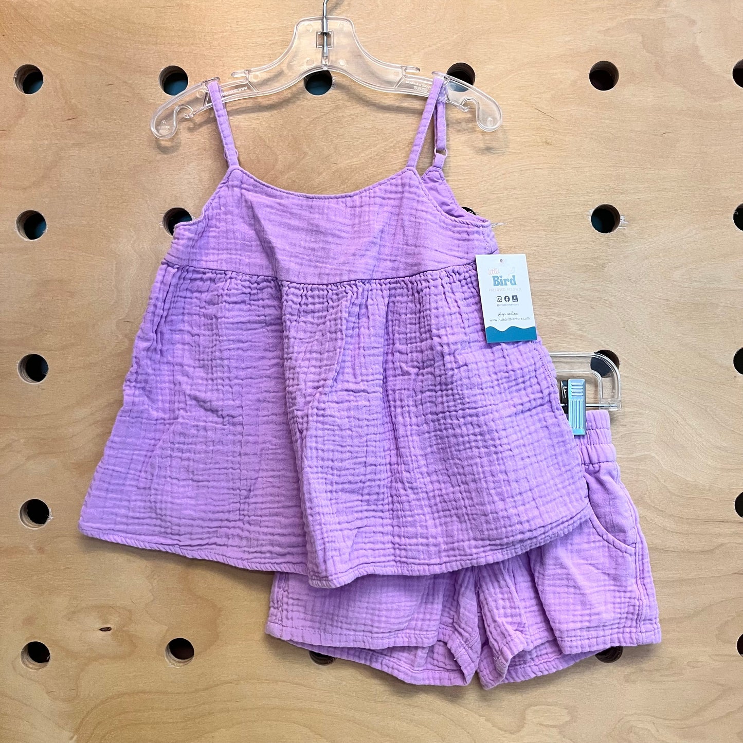 Lavender Gauze Tank/Shorts Outfit