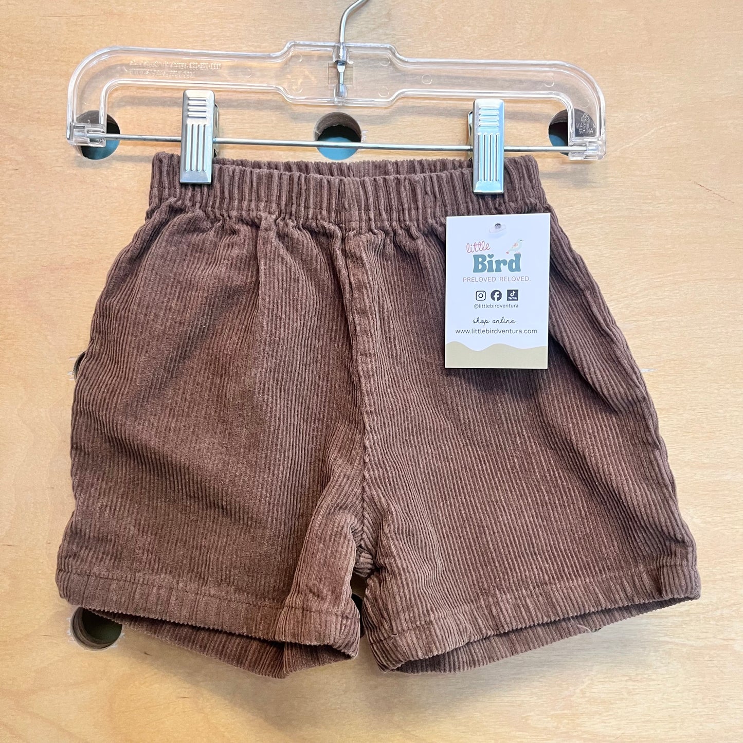 Brown Cord Pull On Shorts