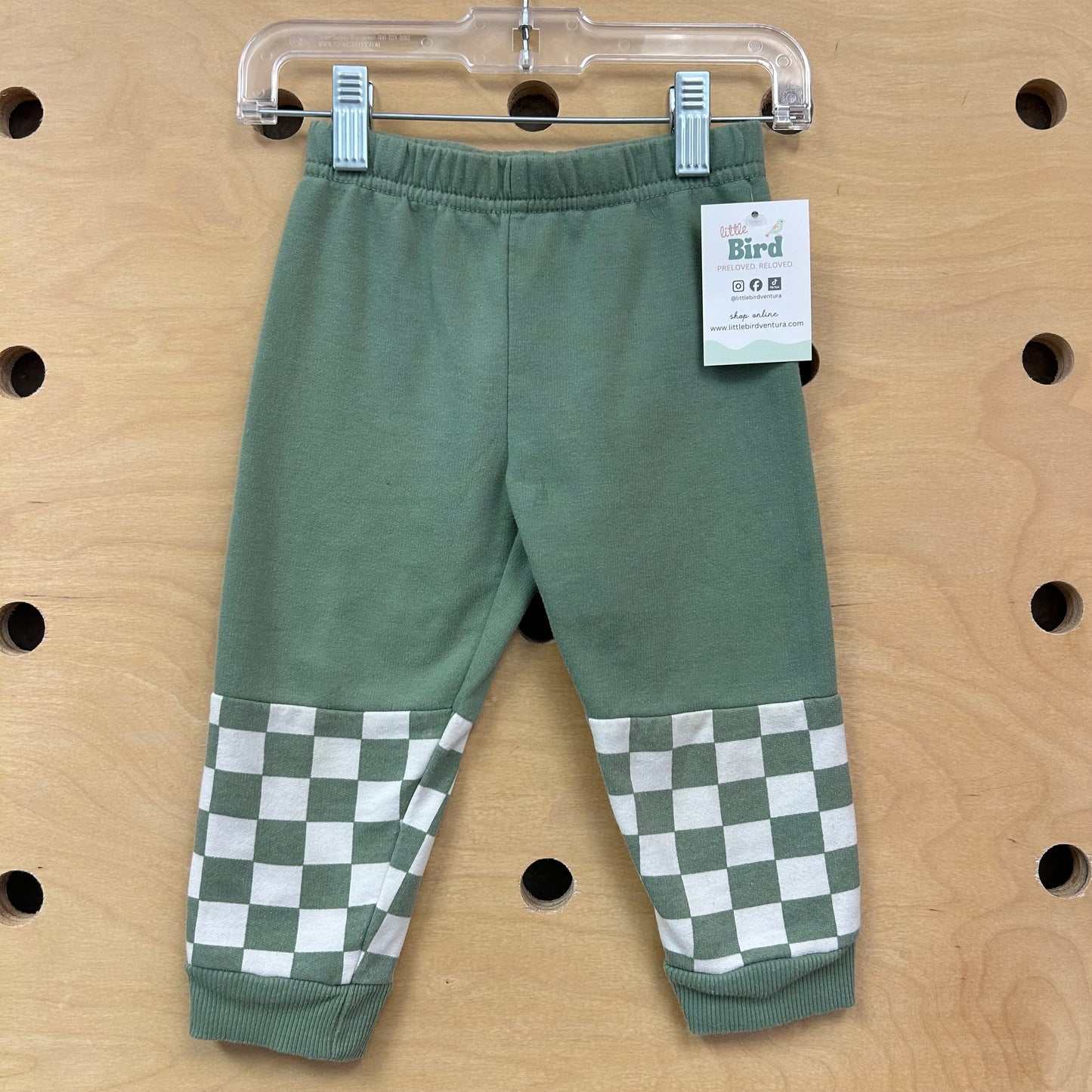 Green/White Checkered Soft Pants