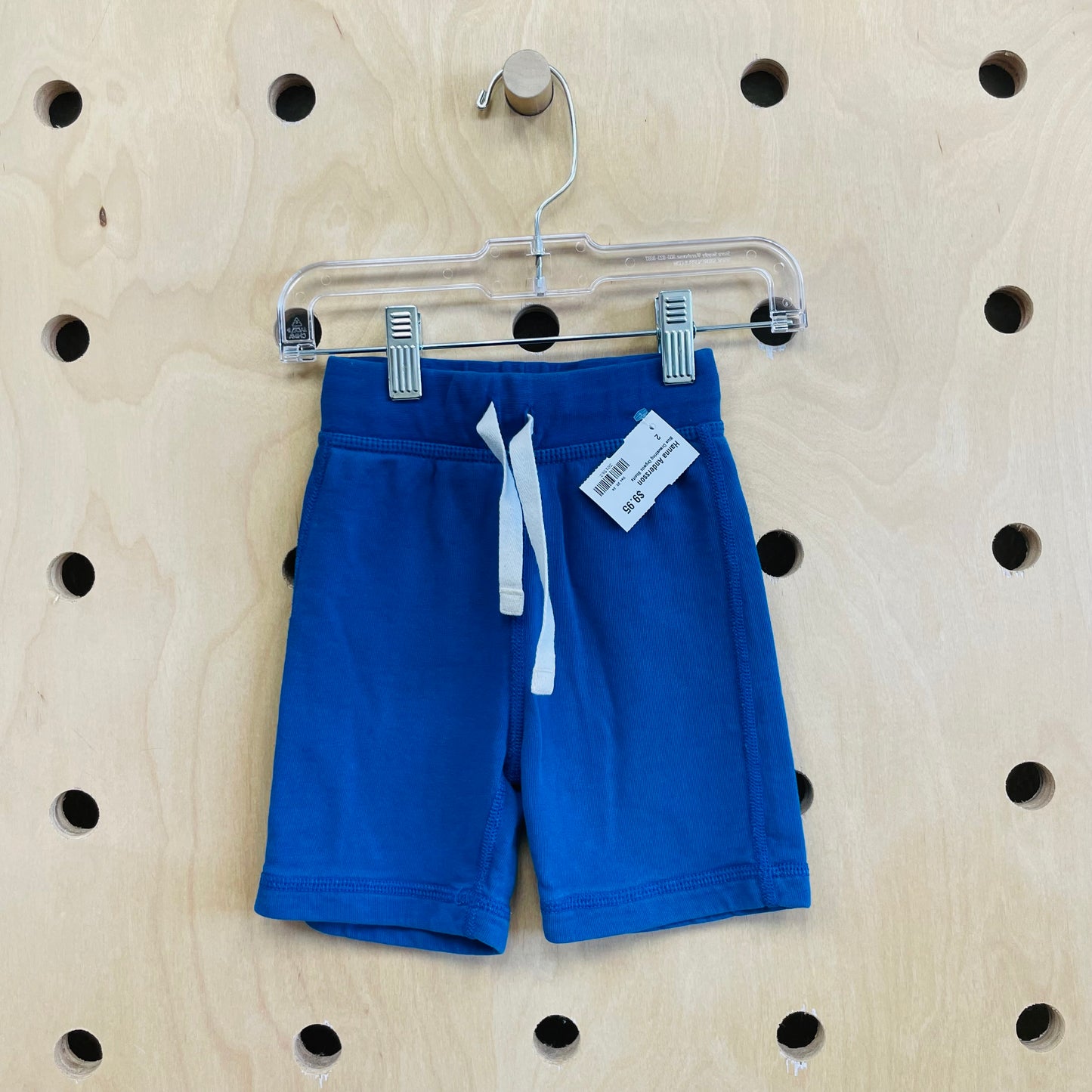 Blue Drawstring Organic Shorts