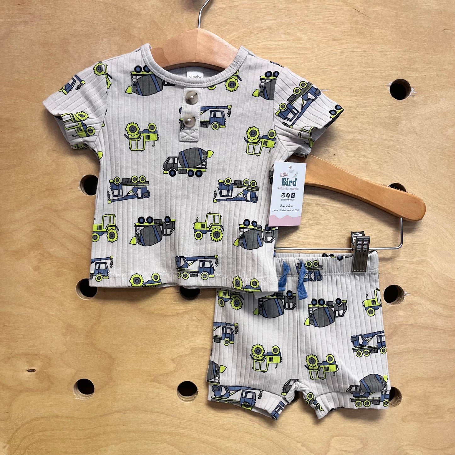 Grey Ribbed Tractor/Sand Mixer PJ's