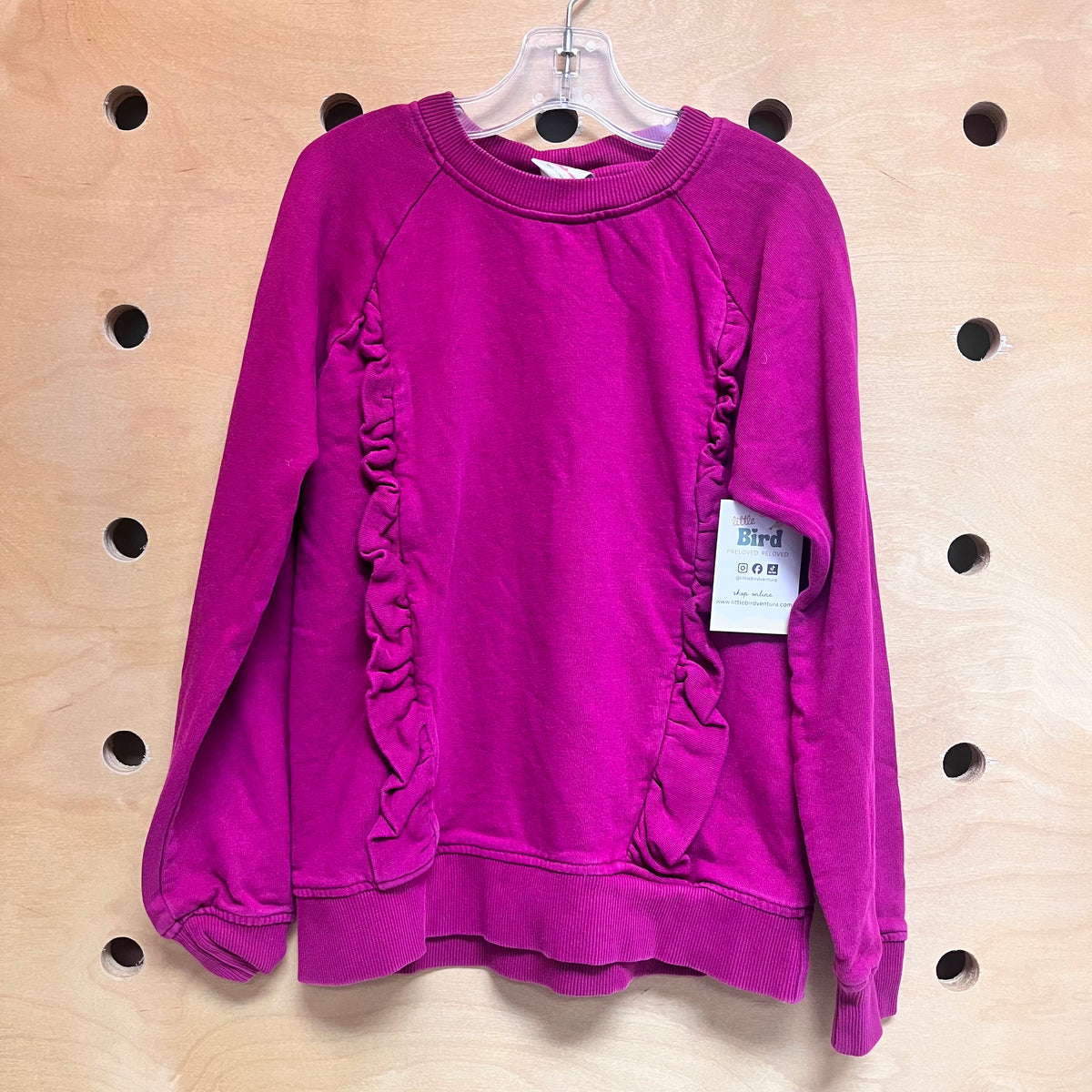 Fuchsia Ruffle Crewneck