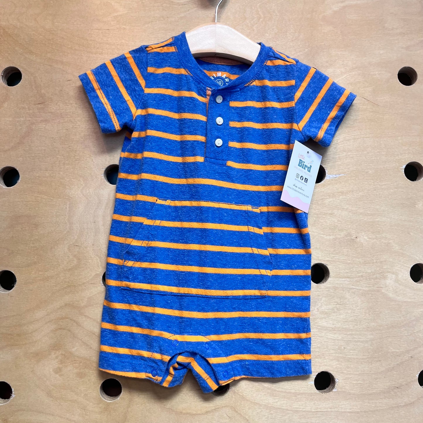 Blue/Orange Striped Romper