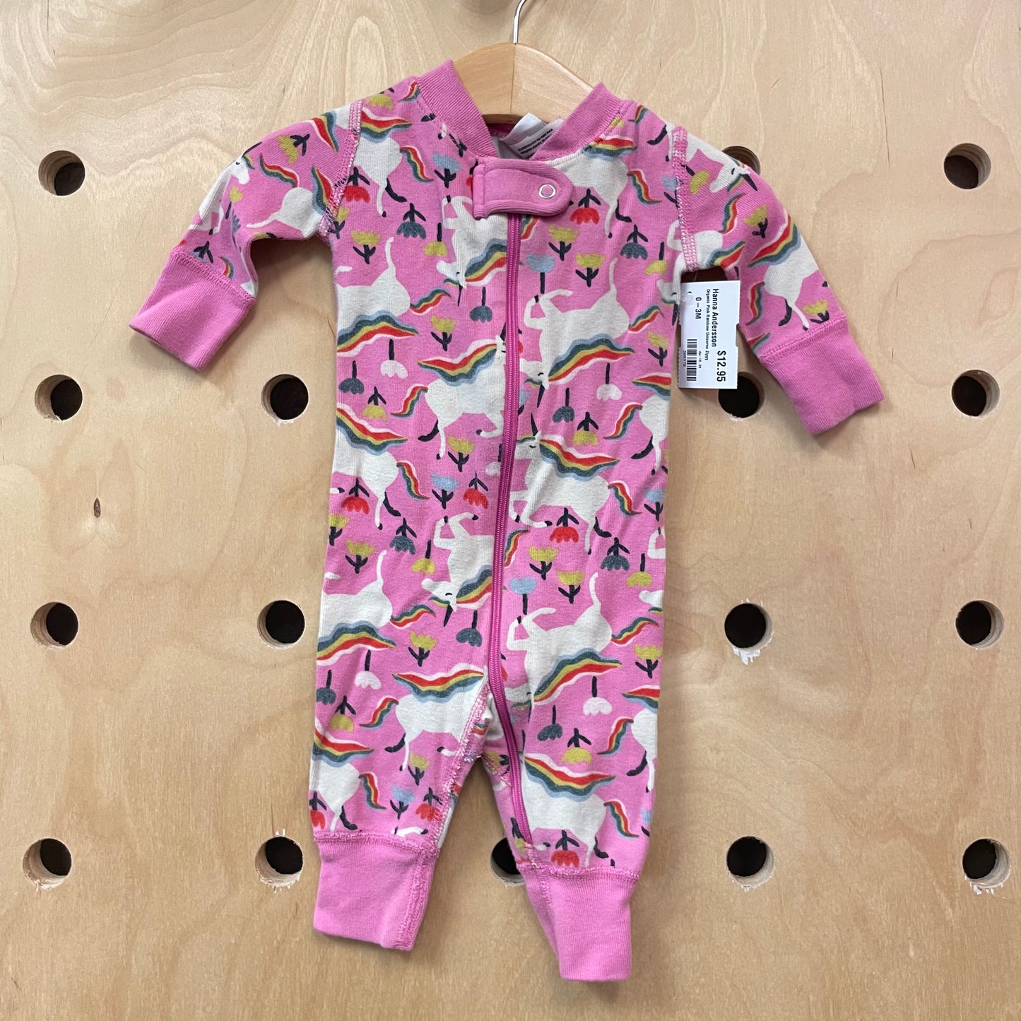 Organic Pink Rainbow Unicorns Zippy