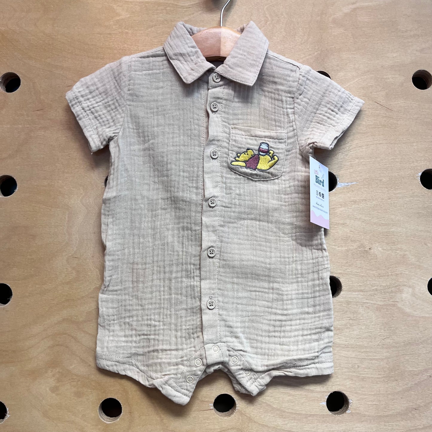 Cream Embroidered Pooh Bear Romper