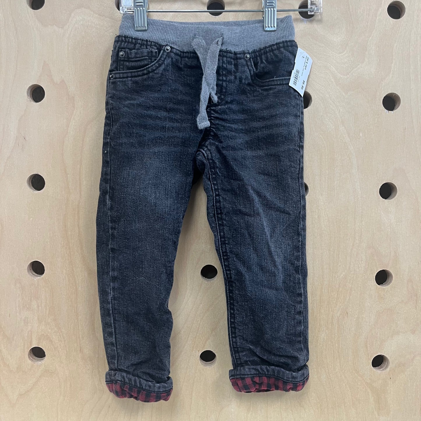 Black Drawstring Lined Denim