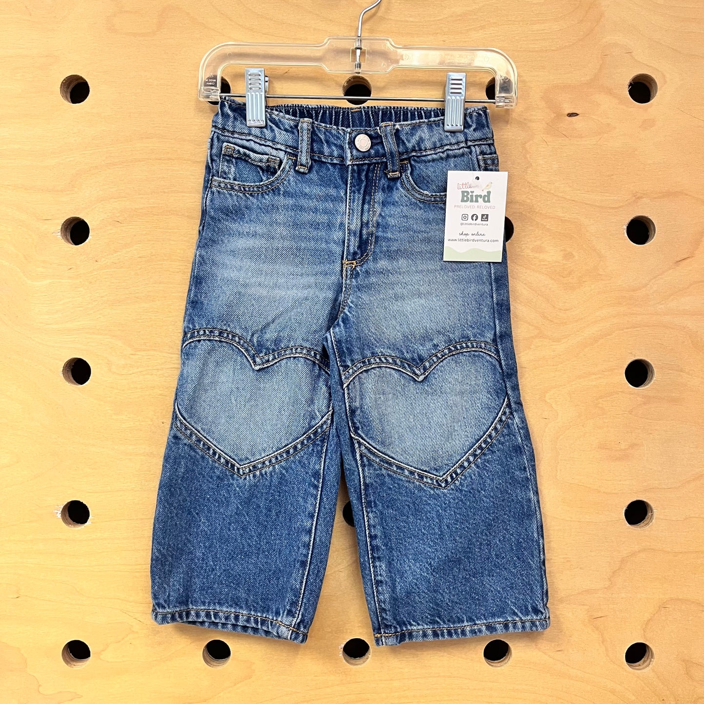 Heart-Knee Wide Leg Denim
