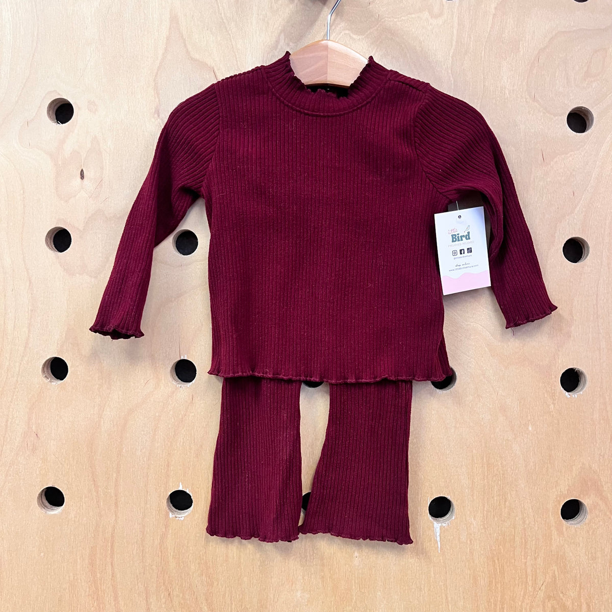 Burgundy Ribbed Outfit