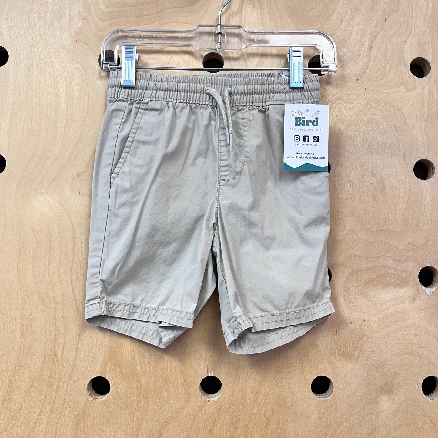 Khaki Drawstring Shorts
