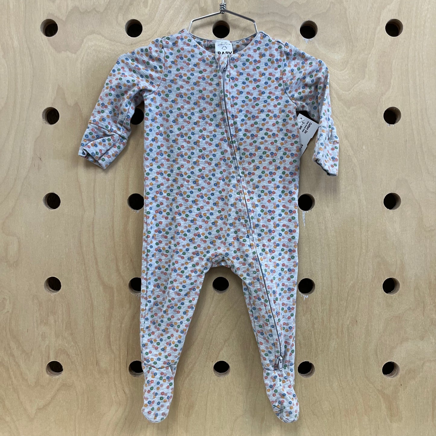 Grey Floral Zippy