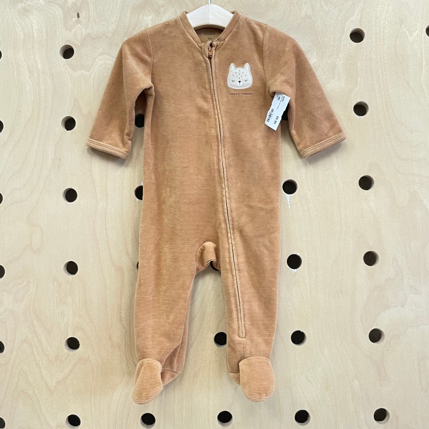 Brown Kitty Zip Footies