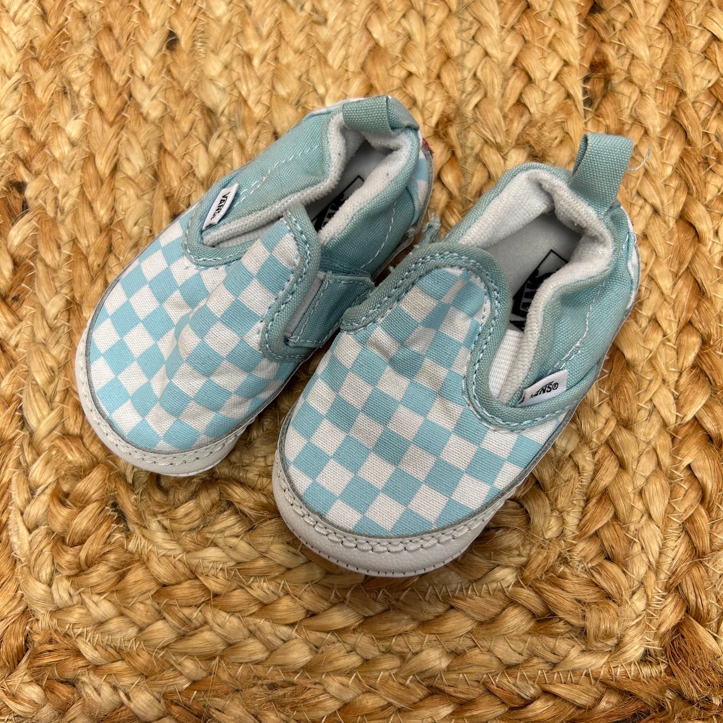 Blue Checkered Soft Sole Slip-Ons