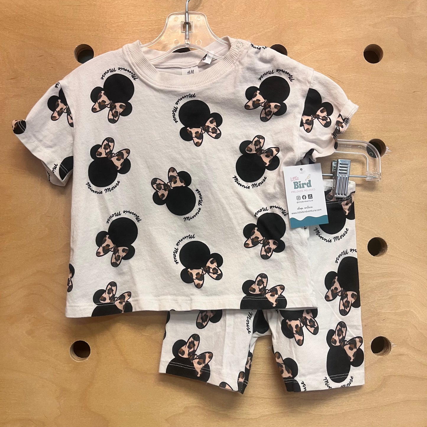 Cream Minnie Tee & Shorts