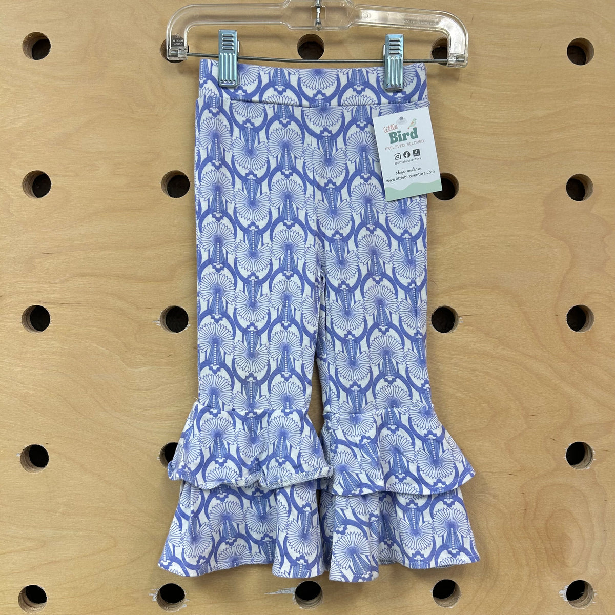Blue/White Modal Bell Bottom Leggings