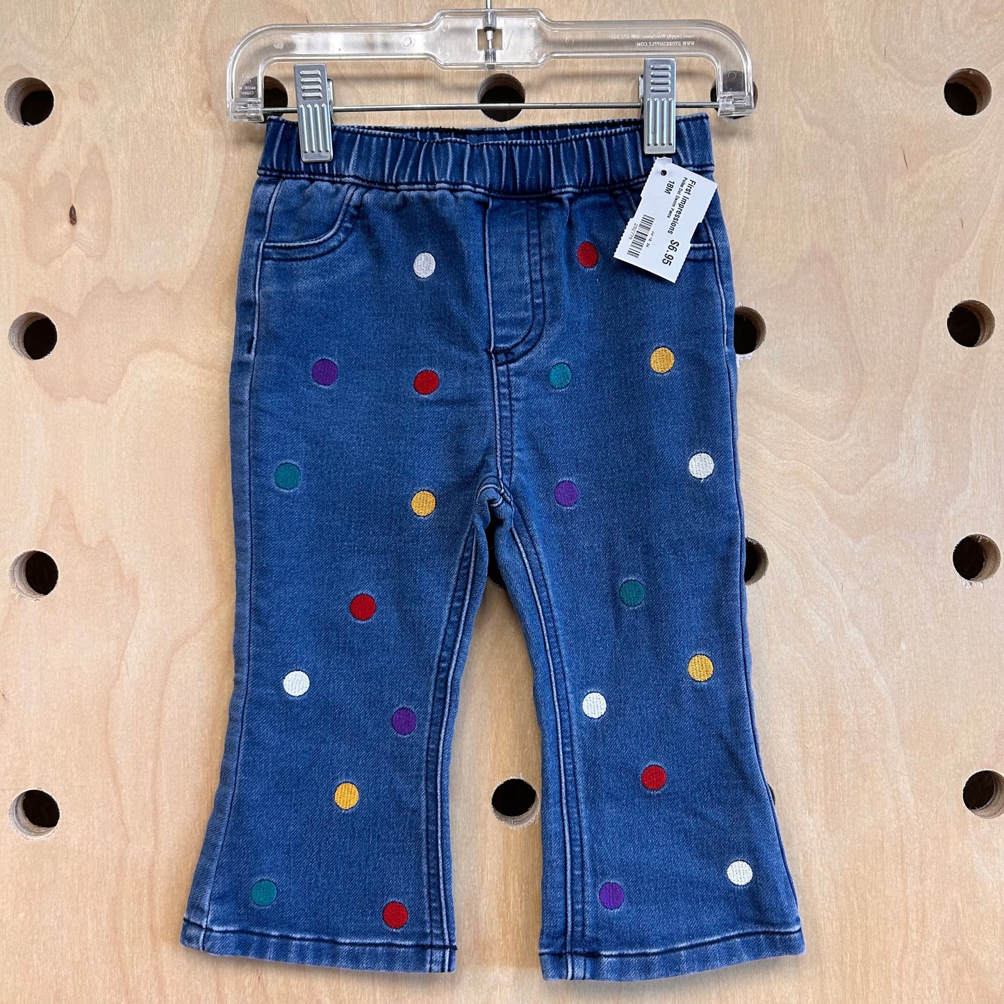 Polka Dot Denim Pants