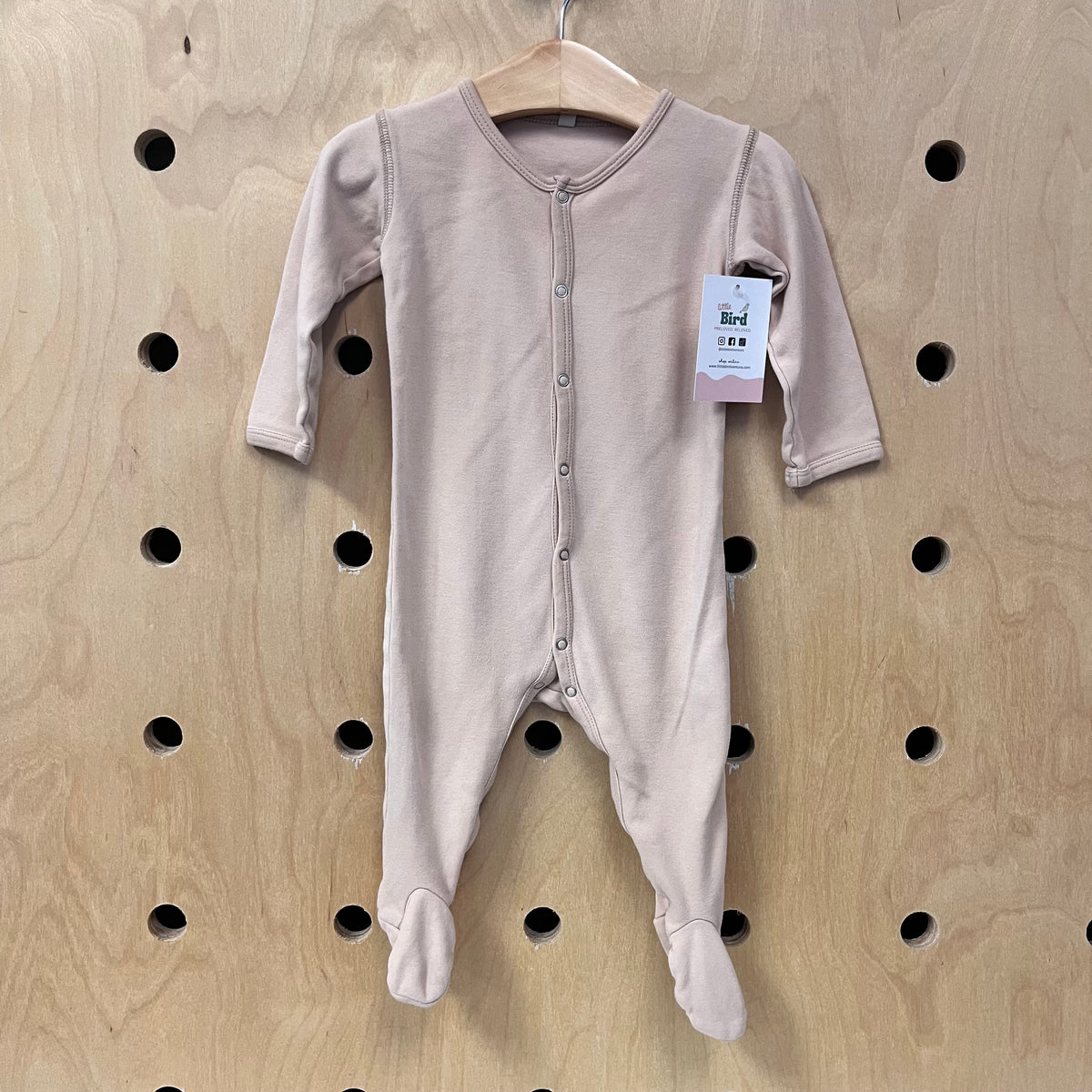 Beige Organic Snap Footies