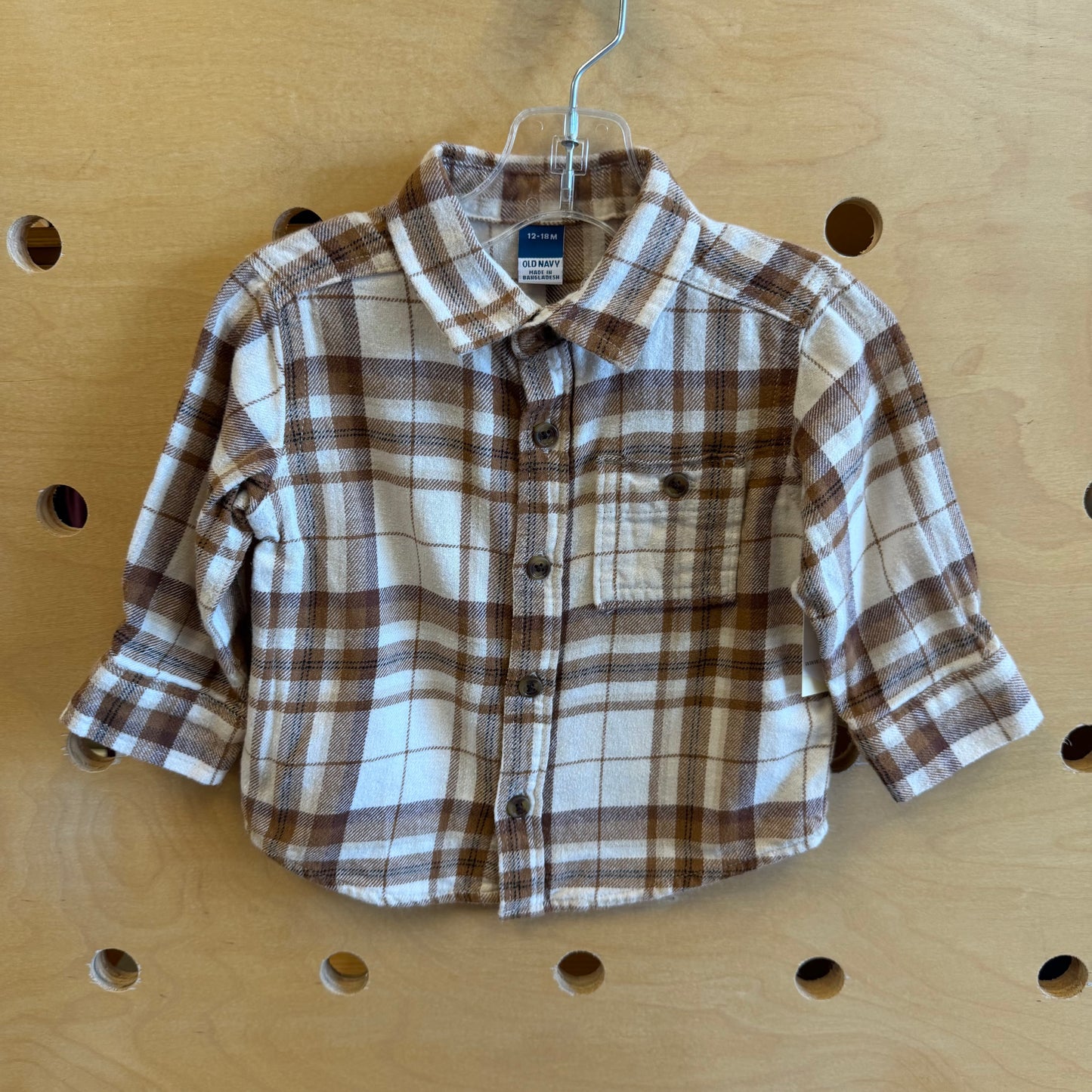 Brown/White Plaid Flannel