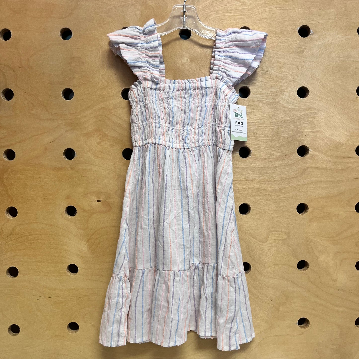 Multicolor Embroider Stripe Dress