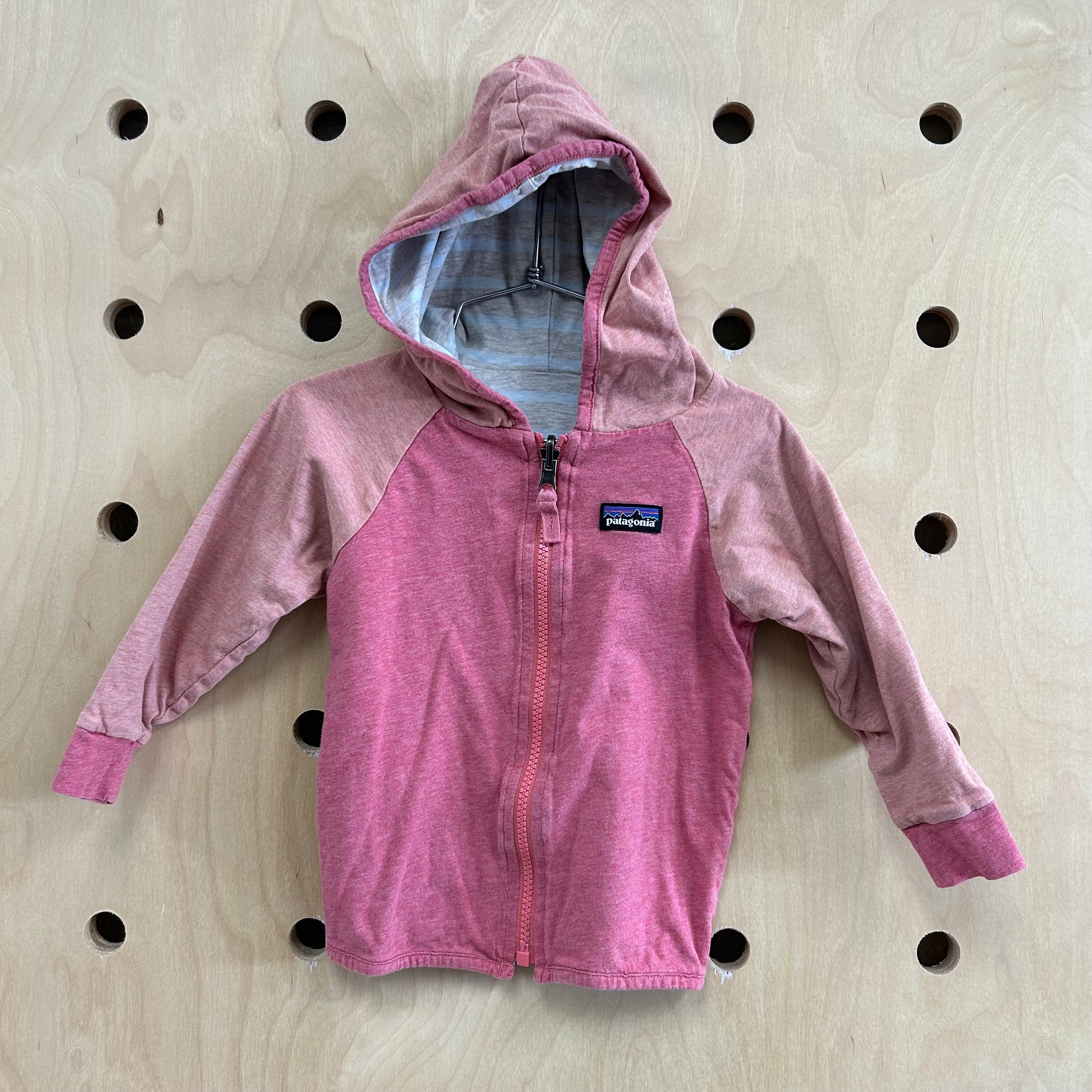 Girls Light Pink Rabbit Reversible Printed Hooded Zipper Jacket main image 1