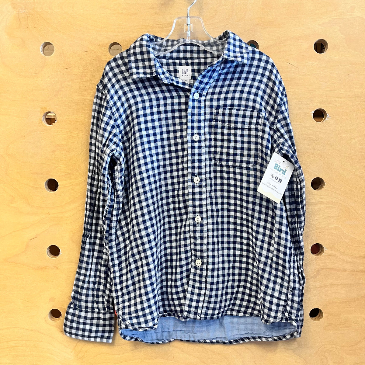 Blue/White Plaid Button Up