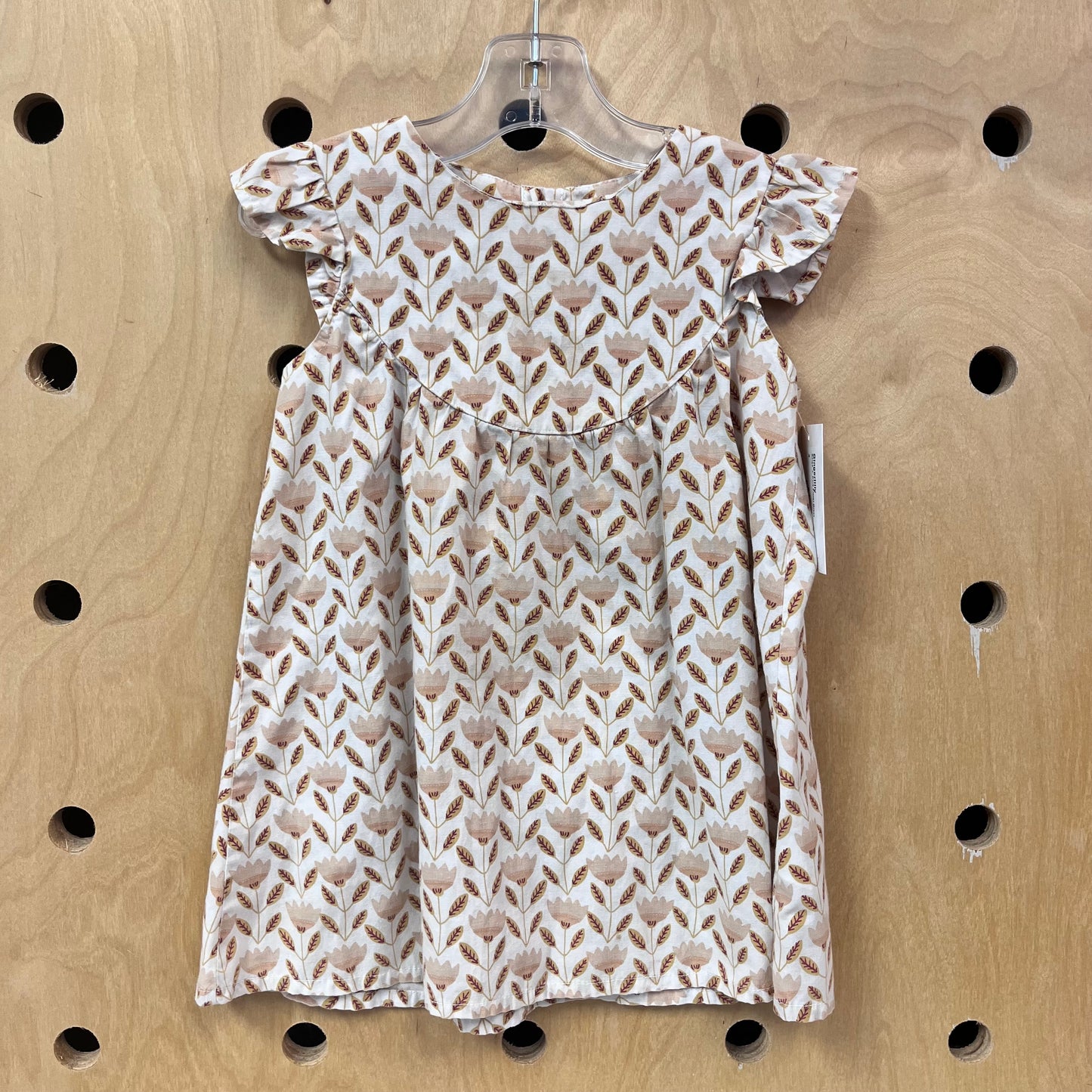 Beige + Pink Floral Dress