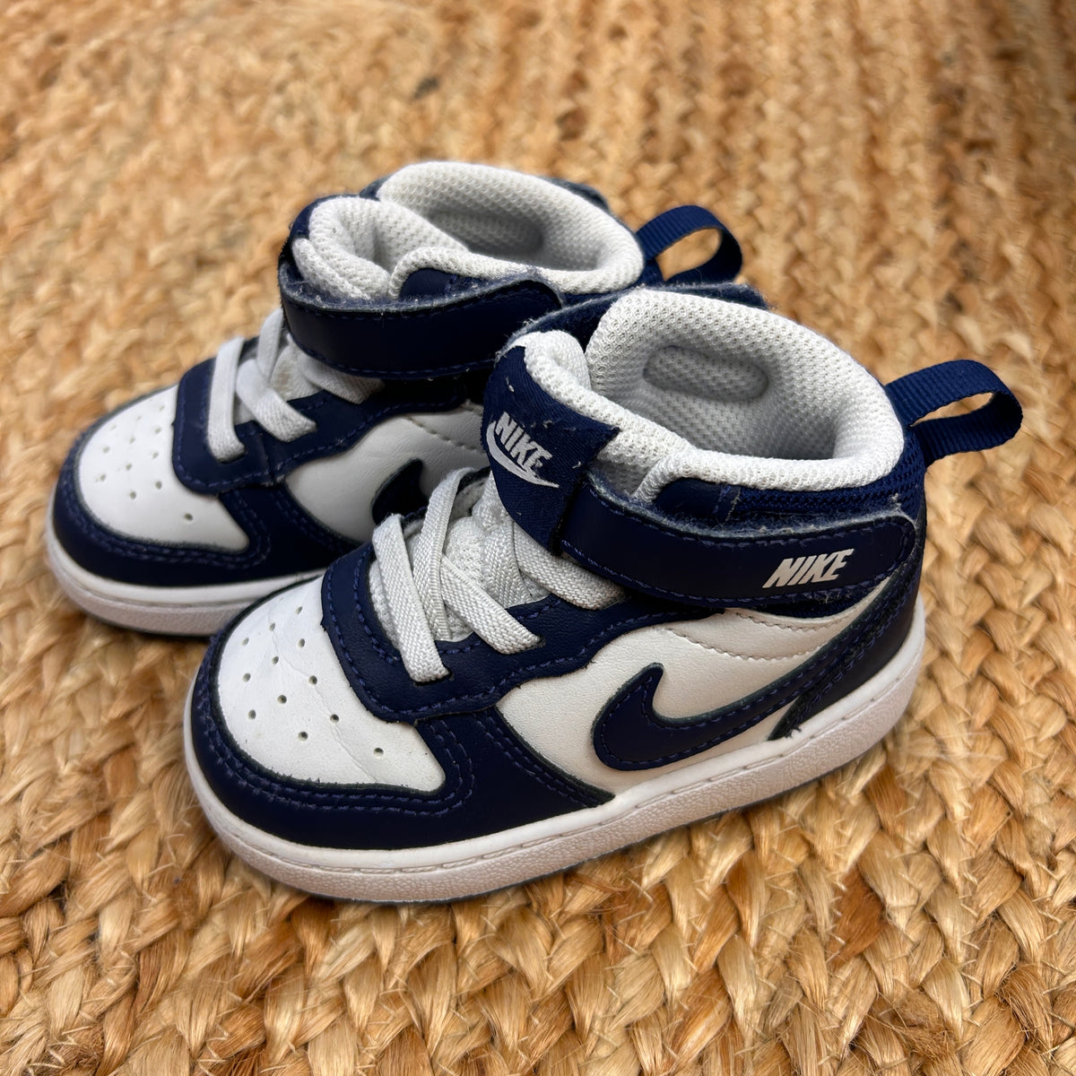 Blue/White Court Borough 2 Mid Sneakers