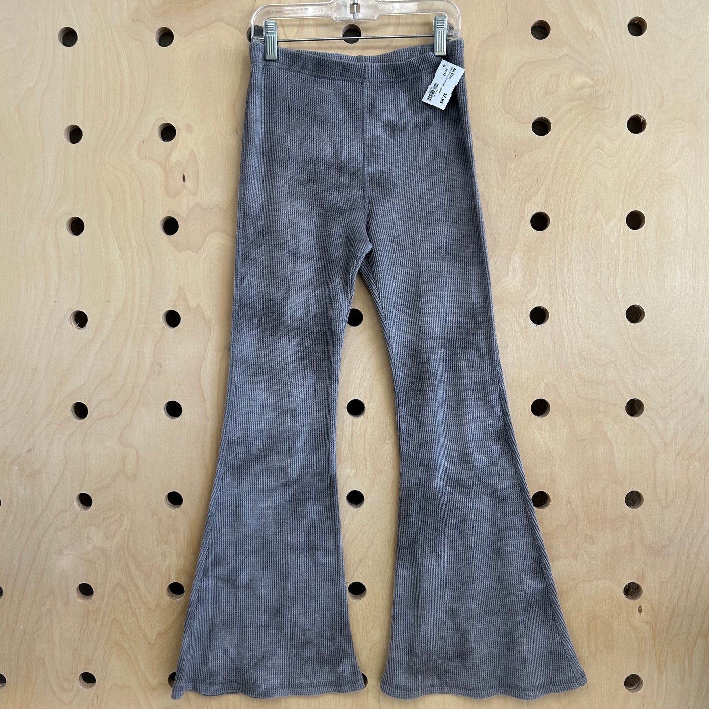 Grey Tie Dye Waffle Flare Leggings