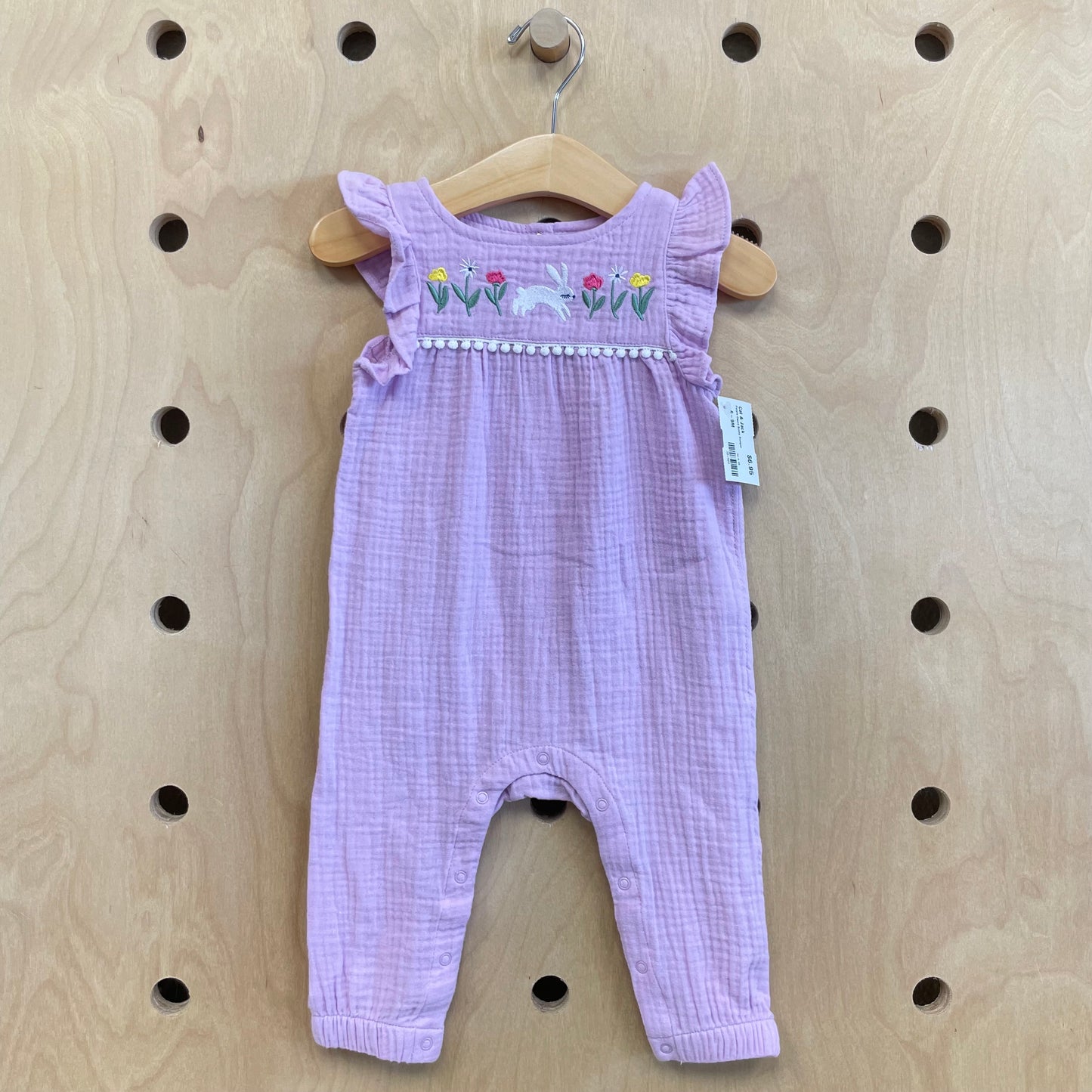 Purple Gauze Bunny Romper