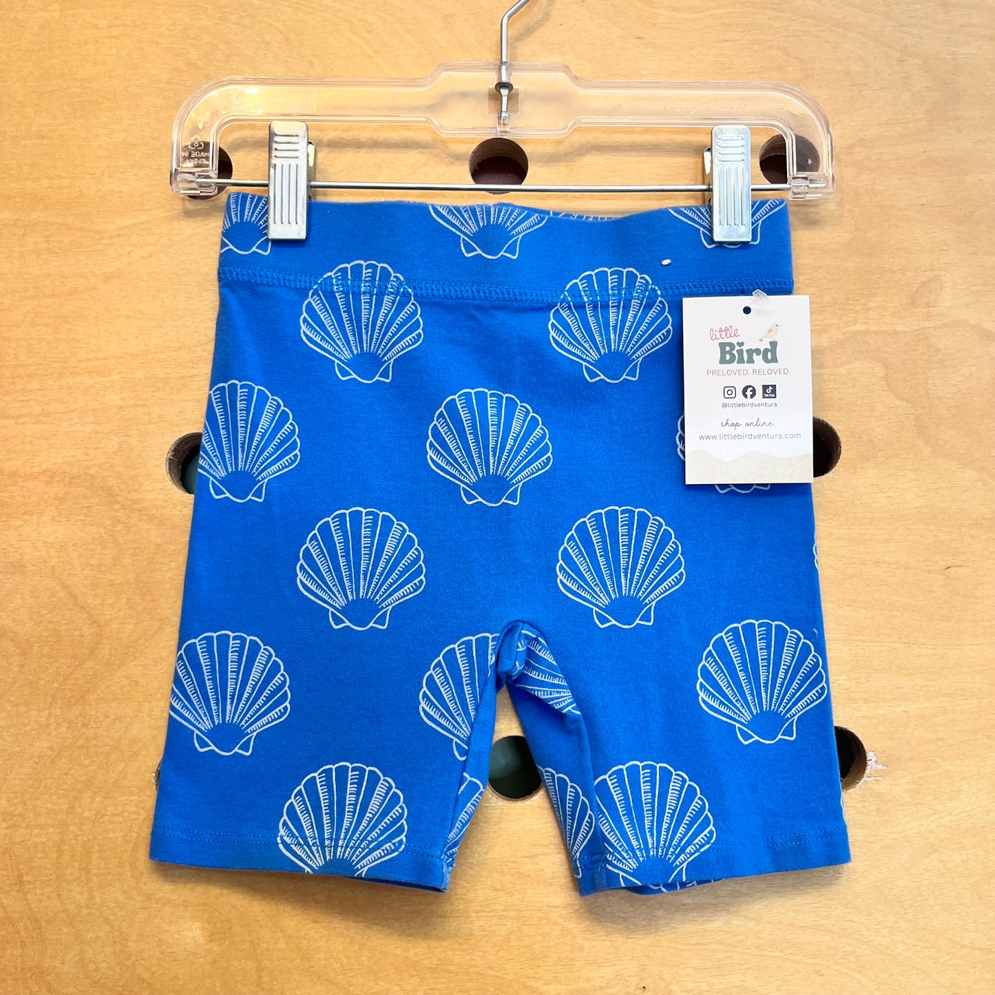 Blue Seashell Bike Shorts