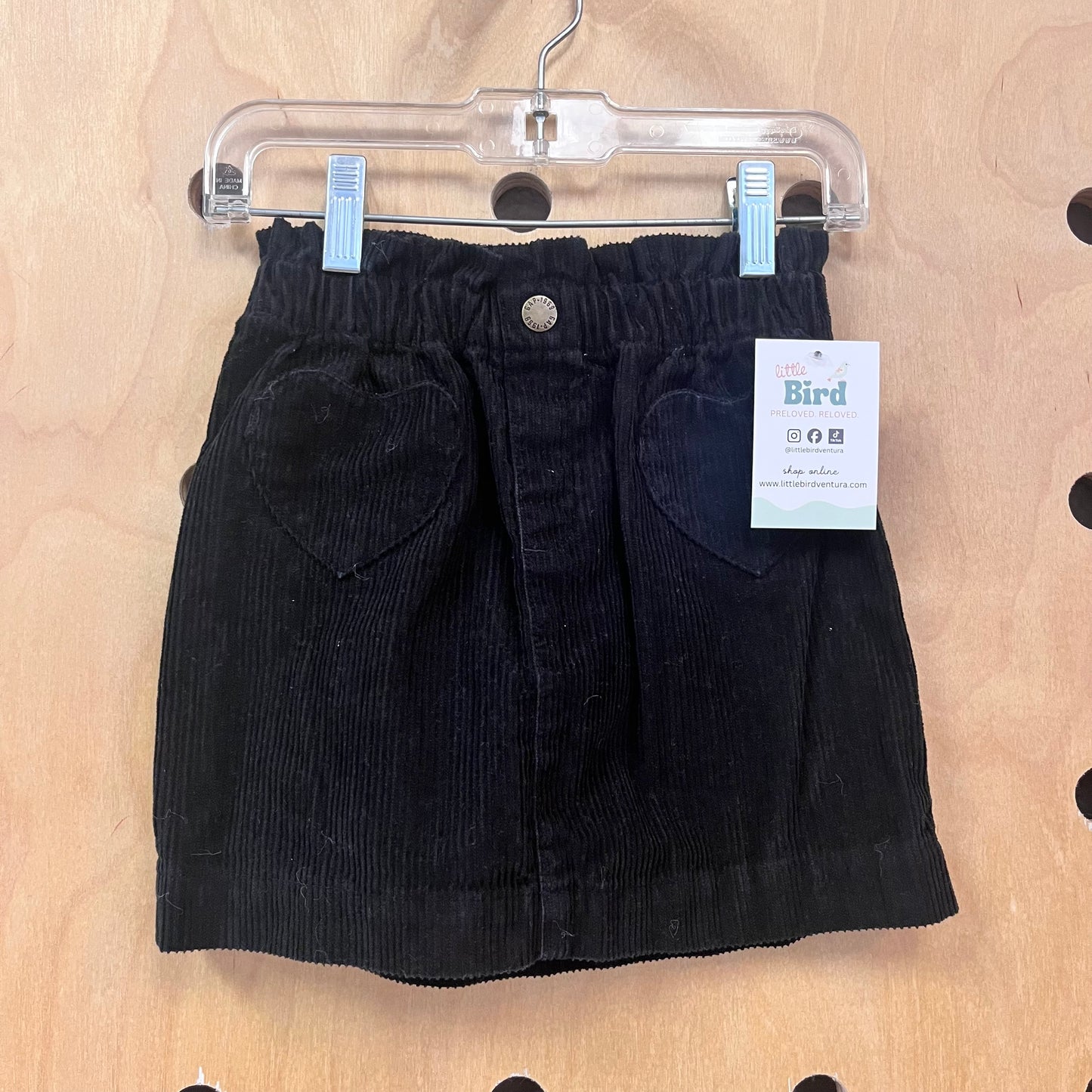 Black Cord Heart Pocket Skirt