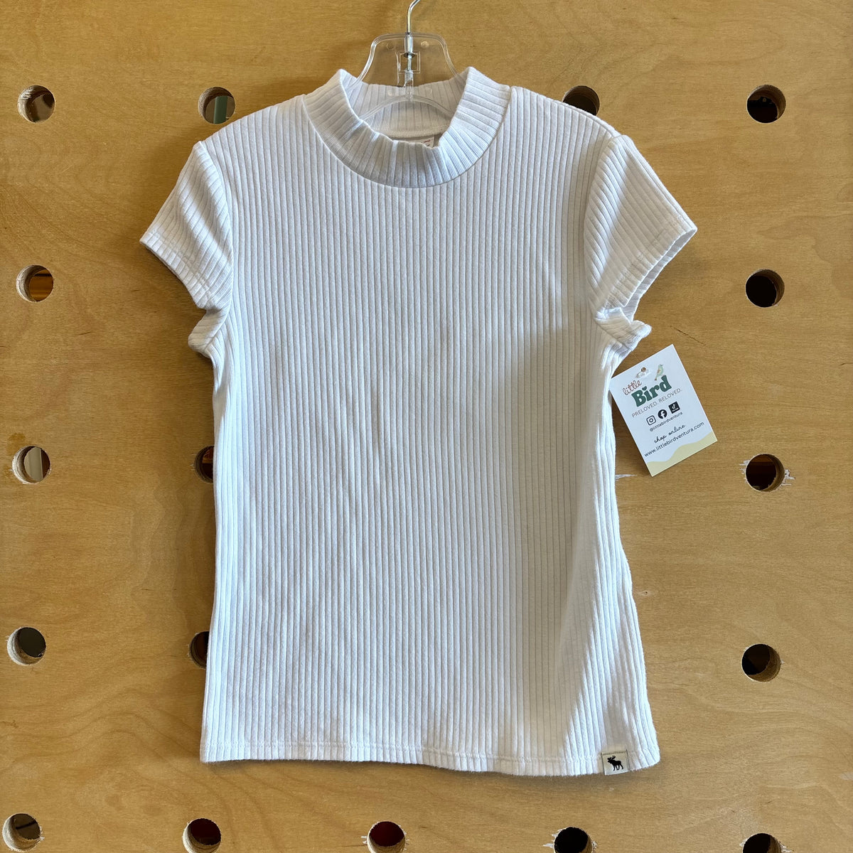 White Ribbed Tee
