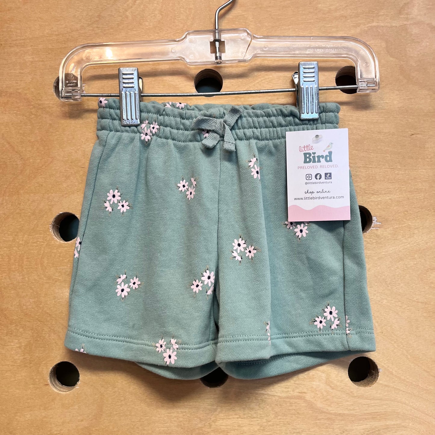 Sage Floral Pull On Shorts