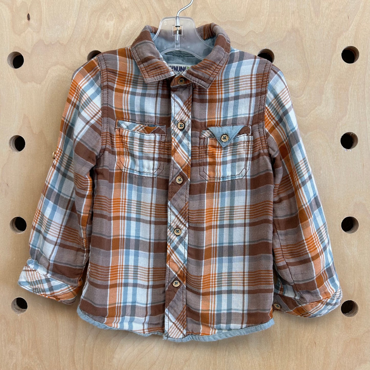 Tan & Blue Lined Flannel