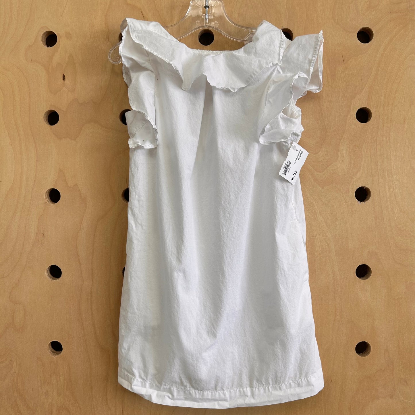 White Ruffle Sleeve Dress