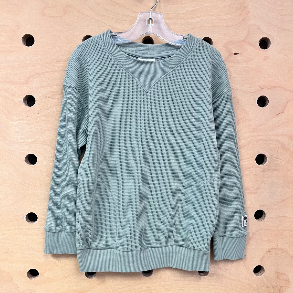 Green Waffle Pullover